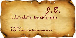 Jónás Benjámin névjegykártya
